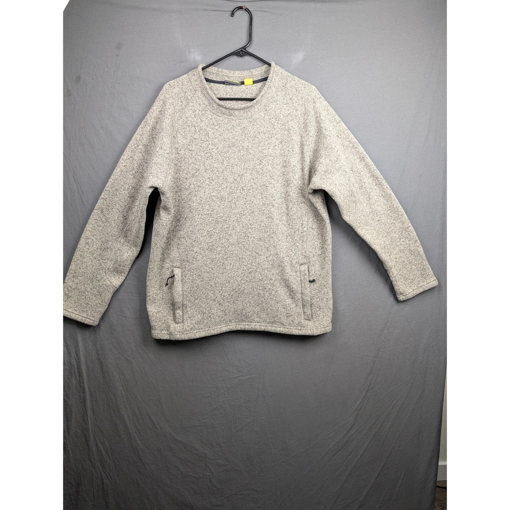 Cabelas Mens Gray Heather Fleece Pullover Sweater Size Large